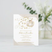 Kleine Pumpkin Budget Kinderdusche Einladung (Stehend Vorderseite)