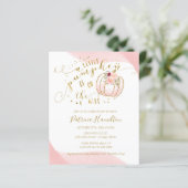 Kleine Pumpkin Budget Kinderdusche Einladung (Stehend Vorderseite)