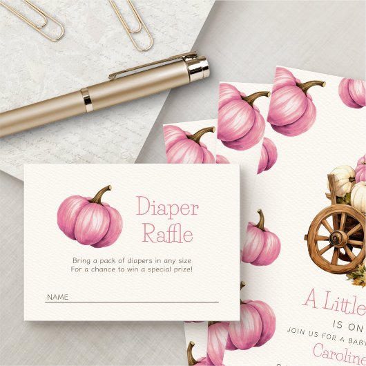 Kleine Pumpkin Diaper Raffle Dusche Begleitkarte