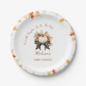 Kleine Pumpkin Fall Baby Dusche Bläschen & Kariert Pappteller (Vorderseite)