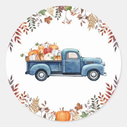 Kleine Pumpkin Fall Baby Duschkleber Runder Aufkleber (Vorderseite)