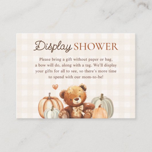 Kleine Pumpkin Fall Babydusche Begleitkarte (Vorderseite)