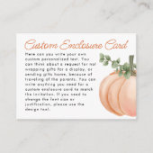 Kleine Pumpkin Fall Custom Baby Dusche Begleitkarte (Vorderseite)