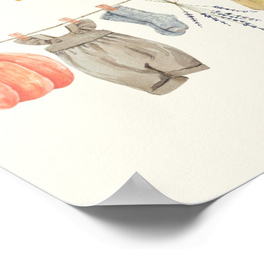 Kleine Pumpkin Fall Kleidung Baby Duschgetränke Poster (Ecke)