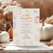 Kleine Pumpkin Fall Niedlich Doodle Kinderdusche Einladung
