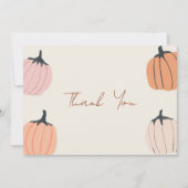 Kleine Pumpkin Fall Wasserfarbe Babydusche Dankeskarte (Vorderseite)