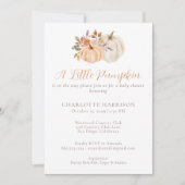 Kleine Pumpkin Fall Wasserfarbe Blumendusche Einladung (Vorderseite)
