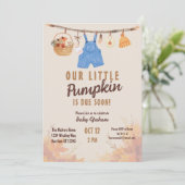 Kleine Pumpkin Farm Fall Baby Dusche Einladung (Stehend Vorderseite)