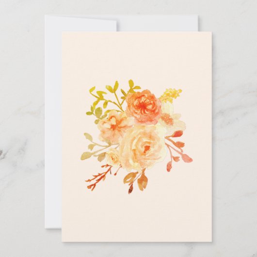 Kleine Pumpkin Floral Baby Dusche Einladung (Rückseite)