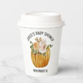 Kleine Pumpkin Floral Fall Baby Dusche Pappbecher (Vorderseite)