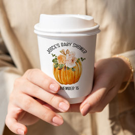 Kleine Pumpkin Floral Fall Baby Dusche Pappbecher
