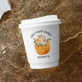 Kleine Pumpkin Floral Fall Baby Dusche Pappbecher