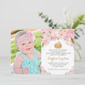 Kleine Pumpkin Geburtstagseinladung Einladung (Stehend Vorderseite)