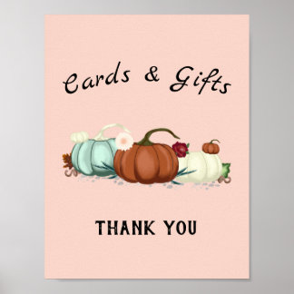 Kleine Pumpkin Girl Babyduschkarten und Geschenke Poster