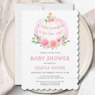 Kleine Pumpkin Girl's Baby Shower Einladung