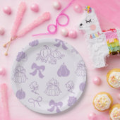 Kleine Pumpkin Handgezogene Lila Babydusche Pappteller (Party)
