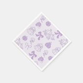 Kleine Pumpkin Handgezogene Lila Babydusche Serviette (Ecke)