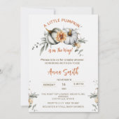 Kleine Pumpkin ist unterwegs Baby Dusche Einladung (Vorderseite)