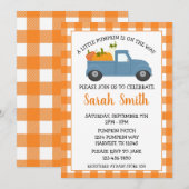 Kleine Pumpkin-Kinderdusche Einladung (Vorne/Hinten)