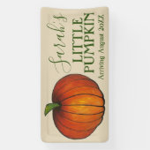 Kleine Pumpkin Kinderdusche Neue Anreise Herbst Banner (Vertikal)