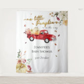 Kleine Pumpkin Red Truck Baby Dusche Hintergrund Wandteppich (Vorderseite)