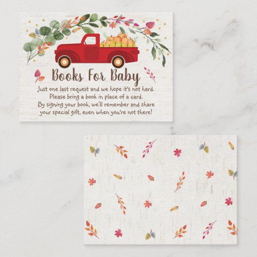 Kleine Pumpkin Truck Kinderdusche Buchanfrage Begleitkarte (Vorne/Hinten)