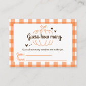 Kleine Pumpkin Vintage Babydusche schätzt wie viel Begleitkarte (Vorderseite)