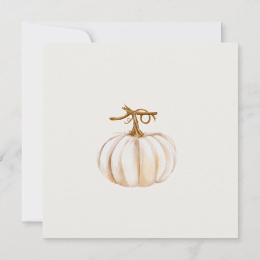 Kleine Pumpkin Wasserfarbe Kinderdusche Einladung (Rückseite)