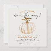 Kleine Pumpkin Wasserfarbe Kinderdusche Einladung (Vorderseite)