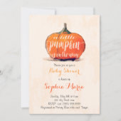 Kleine Pumpkin Wasserfarben Kinderdusche laden ein Einladung (Vorderseite)
