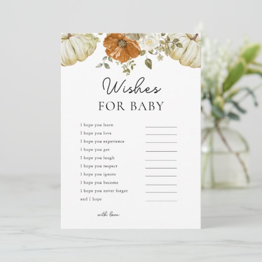 Kleine Pumpkin wünscht sich eine Babyduschkarte Einladung (Stehend Vorderseite)