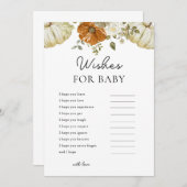 Kleine Pumpkin wünscht sich eine Babyduschkarte Einladung (Vorne/Hinten)