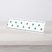 Kleine Punkte - Aquamarin Schreibtischnamensplakette (Vorderseite )
