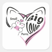 Kleine Purren, große Liebe. Quadratischer Aufkleber (Vorderseite)