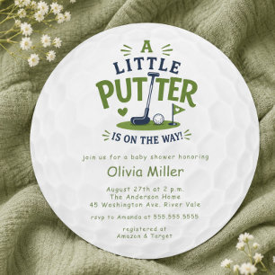 Kleine Putter Baby Shower Golfball Einladung