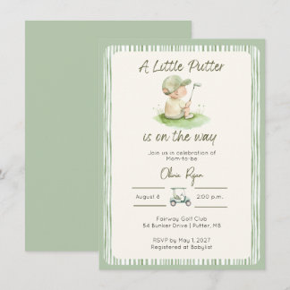 Kleine Putter-Golf-Baby-Shower-Einladung Mitteilungskarte