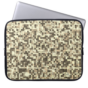 Kleine Quadrate, braun bis beige Laptopschutzhülle