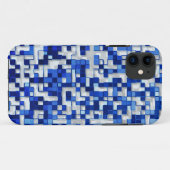 Kleine Quadrate durcheinander, blaue Farbtöne mit Case-Mate iPhone Hülle (Rückseite (Horizontal))