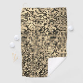 Kleine Quadrate oder Fliesen, beige Khaki-Farbe Golfhandtuch (Insitu)