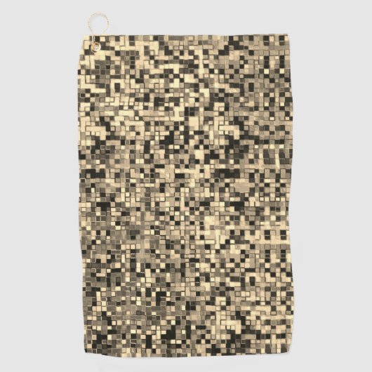 Kleine Quadrate oder Fliesen, beige Khaki-Farbe Golfhandtuch (Vorderseite)