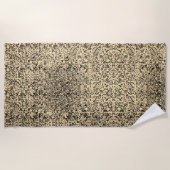 Kleine Quadrate oder Fliesen, beige Khaki-Farbe Strandtuch (Vorderseite)