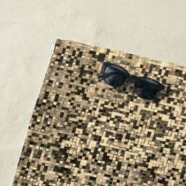 Kleine Quadrate oder Fliesen, beige Khaki-Farbe Strandtuch