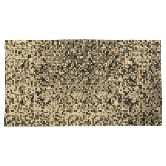 Kleine Quadrate oder Fliesen, in Beige oder Khaki, Kissenbezug (Vorderseite-Rechts)