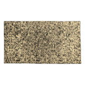 Kleine Quadrate oder Fliesen, in Beige oder Khaki, Kissenbezug (Rückseite-Links)