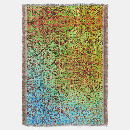 Kleine Quadrate oder Fliesen in Grün und Orange Decke