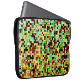 Kleine Quadrate oder Fliesen in Grün und Orange Laptopschutzhülle (Vorne Rechts)