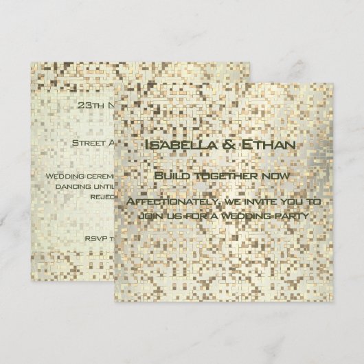 Kleine Quadrate oder Fliesen, verschwommen und bei Einladung (Vorne/Hinten)