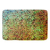 Kleine Quadrate oder Kachel in Grün und Orange Badematte (Vorderseite)