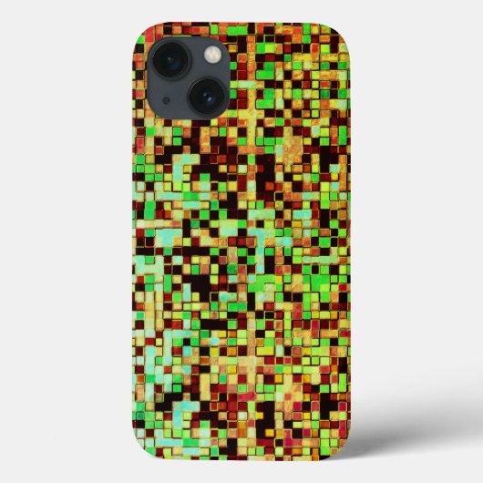 Kleine Quadrate oder Kachel in Grün und Orange Case-Mate iPhone Hülle (Rückseite)