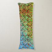 Kleine Quadrate oder Kachel in Grün und Orange Seitenschläferkissen (Vorderseite Vertikal)